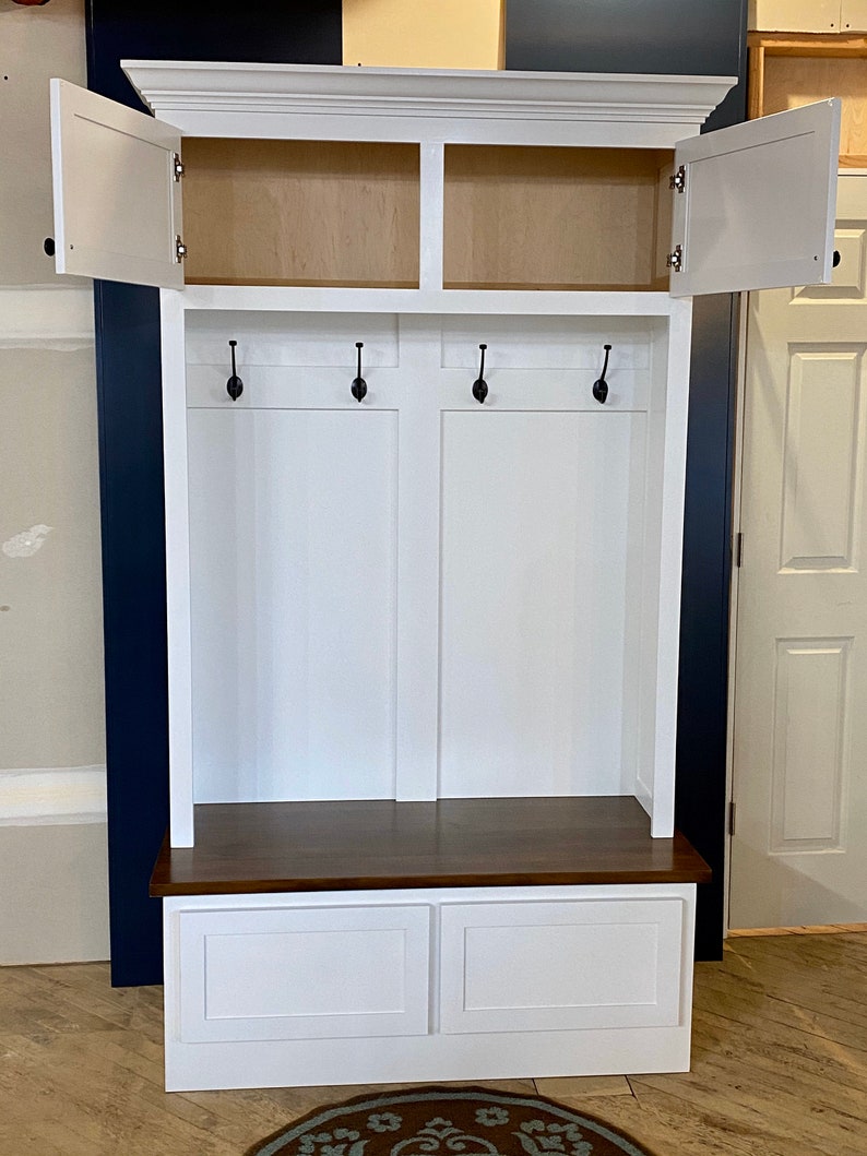 Entryway Coat Storage Hallway Tree Mudroom Storage Bench Etsy