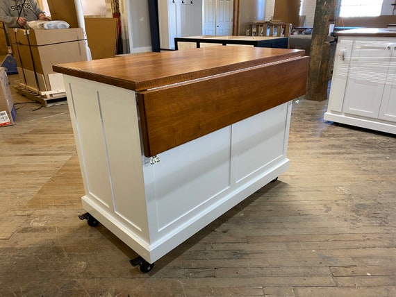 Kitchen Island On Casters Drop Leaf Kitchen Island With Etsy