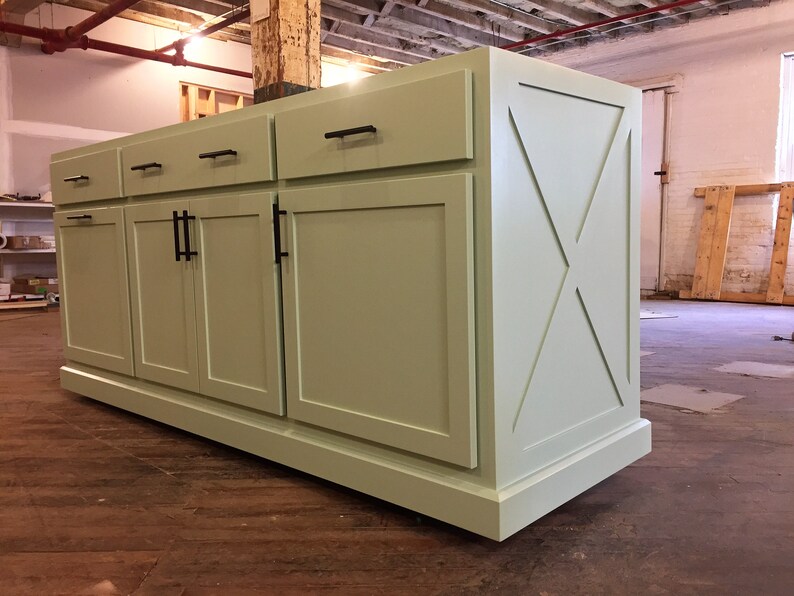 Kitchen Island With Seating X Panel Design Custom Kitchen Etsy