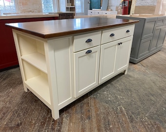 kitchen Island *, Farmhouse Style, Custom kitchen island with Bookcase