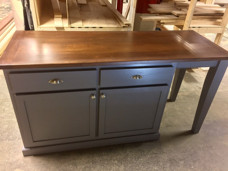Item 167 Kitchen Island With Seating and Tapered Legs Etsy