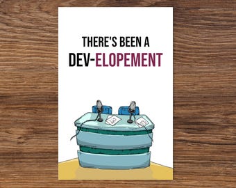 We Eloped Announcement, Tied the knot, Fun Elopement Party Reception Invitation & Marriage Celebration Greeting Card