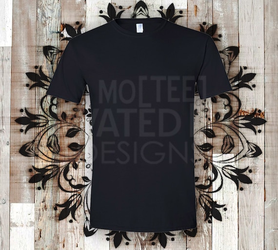 Download Free Flat Lay Background Tee T-Shirt Mockup Black Gildan ...