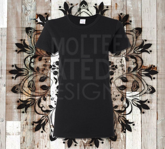Download Free Flat Lay Background Mockup Black Womens G500l Tee T ...