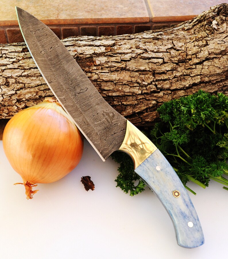 Dkc1008 BLUE BELLE Chef Knife Damascus Steel Blade 8.5 Etsy
