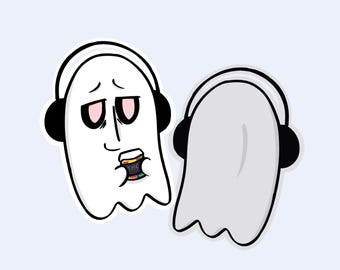 Napstablook Holographic Double-Sided Keychain (Undertale)