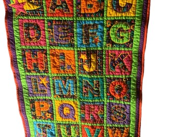 ABC Hand-Quilted Lap Quilt