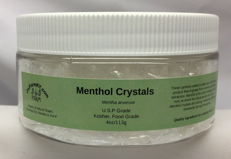 Menthol Crystals Food Grade, Kosher & USP 4 Jar oz