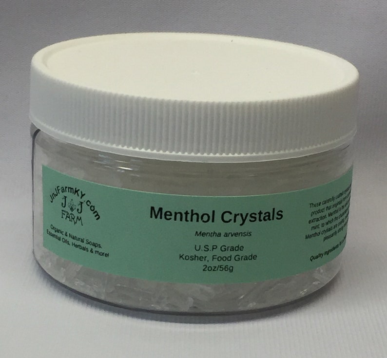 Menthol Crystals Food Grade, Kosher & USP 2 Jar oz