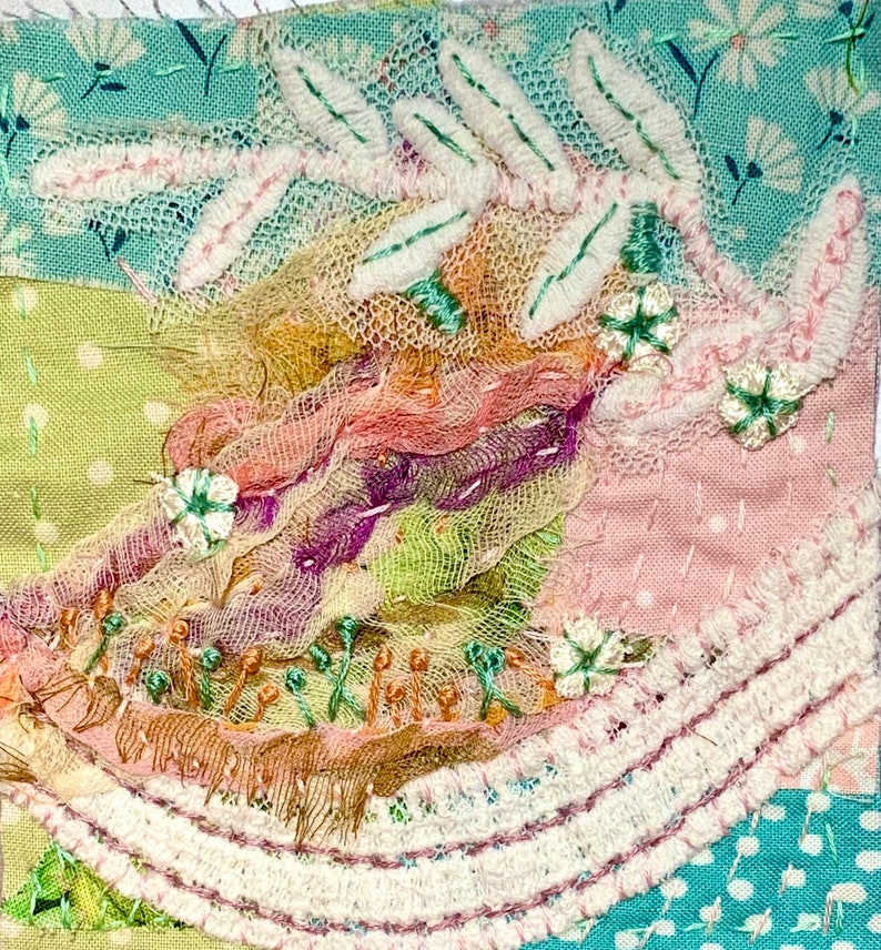 Slow Stitch Kit, Embroidery Kit, Hand Sewing Project, Cottagecore