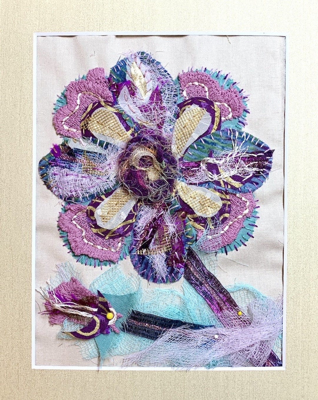 Twilight Slow Stitch Kit, Embroidery Kit, Hand Sewing Kit, Fiber Art