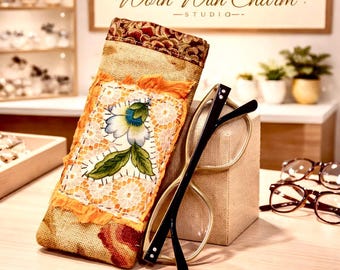 Artisan Upcycled Eyeglass Case – Handmade Textile Glasses Sleeve | Gift for Her