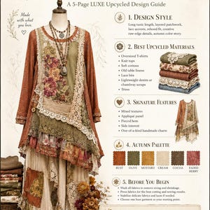 Upcycled Autumn Tunic Sewing Guide | Art-To-Wear | Boho Layered T-Shirt Fashion Tutorial