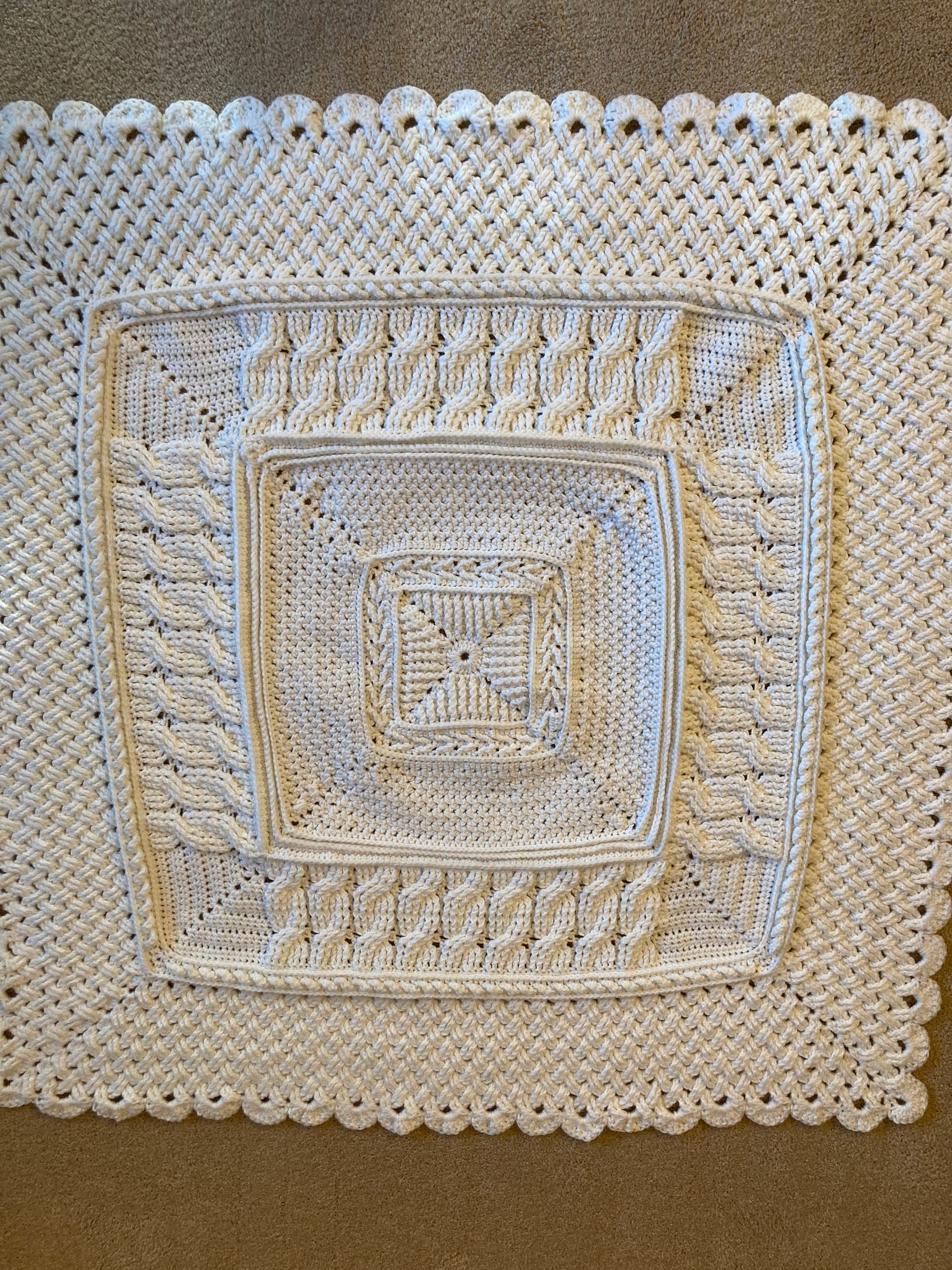 A unique, hand-crocheted Celtic Mandala-Style Afghan ready to keep you warm!