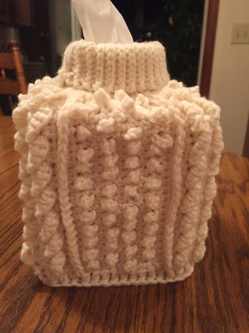 Knitted Tissue Box Cover Etsy