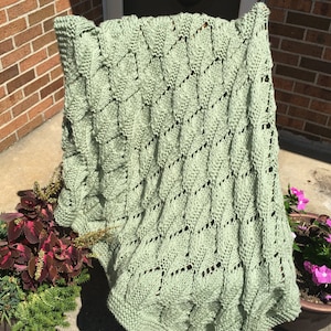 Frosty Green, Knitted, Afghan