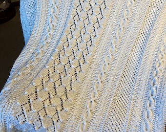 Exquisite Hand-Knitted Afghan Ready To Charm Your Home!