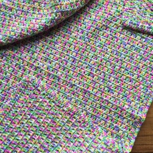 Hand Crochet, Modern, Colorful, Baby Afghan,