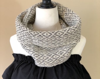 Woven light grey infinity scarf