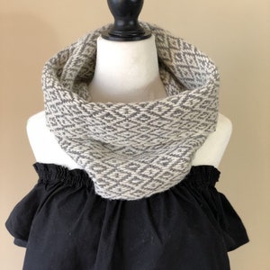 Woven light grey infinity scarf