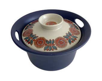 Vintage NORGE Figgjo Norway &#39;Astrid&#39; Stoneware Casserole, Ceramic Pot with Lid, Mid Century Scandinavian