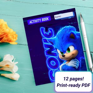 Sonic Coloring Pages, Maze, Word Search, and more! Print Ready PDF, Children&#39;s Screen Free Activity Sheets, Fun Printable Coloring Book