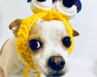 Halloween Dog Costume, Bird Dog Hat Crochet, Petite Dog Clothes Designer Winter Hat Pet Accessories