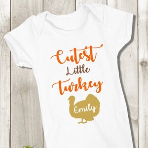 Leukste weinig Turkije Thanksgiving Romper-baby meisje eerste Thanksgiving-gepersonaliseerde peuter meisjes shirt-Unisex Kids tshirt outfit