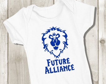 Warcraft Future Alliance Baby Bodysuit - Alliance Baby Onepiece - World of Warcraft - For the Alliance - Baby Shower Gift Unisex Outfit