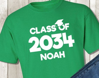 Class of 2034 Shirt - Any Graduation Year - Custom Name Tshirt - Personalized Back to School Shirt - Custom Kids Shirt - Graduation Tshirt