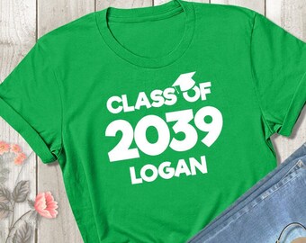 Class of 2039 Shirt - Any Graduation Year - Custom Name Tshirt - Personalized Back to School Shirt - Custom Kids Shirt - Graduation Tshirt