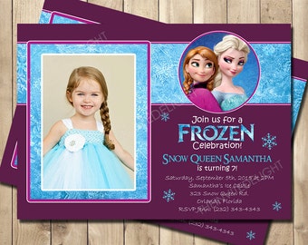 Frozen Birthday Invitation - Elsa and Anna Frozen Invitation - Frozen Party Invite - Personalized Printable Photo Invite