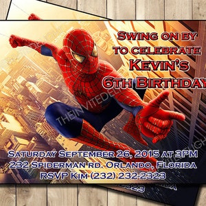 Spiderman Birthday Invitation - Super Hero Party Invite - Spiderman Boys Birthday Party - Personalized Printable Invite