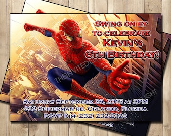 Spiderman Birthday Invitation - Super Hero Party Invite - Spiderman Boys Birthday Party - Personalized Printable Invite