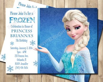 Frozen Elsa Birthday Invitation - Frozen Birthday Invitation - Princess Elsa - Queen Elsa Party Invite - Personalized Printable Invite
