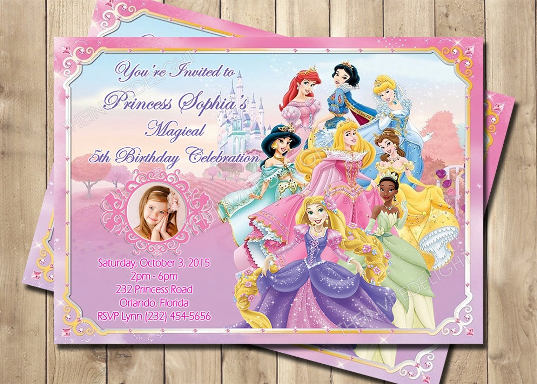 Carte Anniversaire Princesse Disney Gratuite à Imprimer Invitation d'anniversaire de princesse Disney Invitation - Etsy France