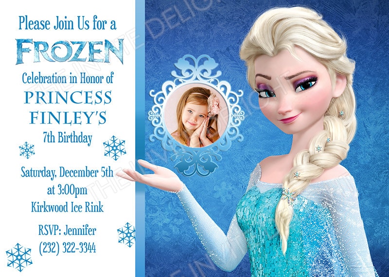elsa様オーダー Frozen Elsa Birthday Invitation - Frozen Birthday Invitation