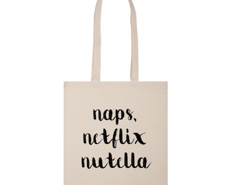 NAP,BAG Nap Queen Tumblr Sleep Napping Pyjamas Cotton Tote Present Nightwear
