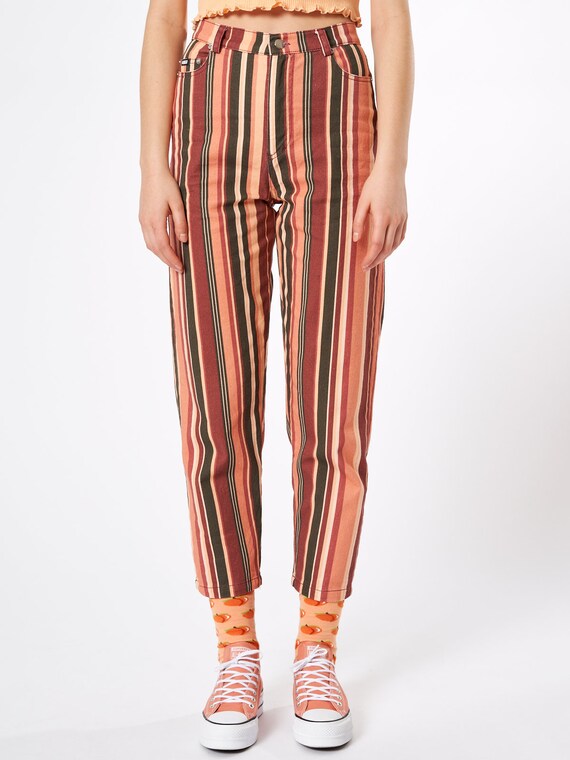 vintage striped mom jeans