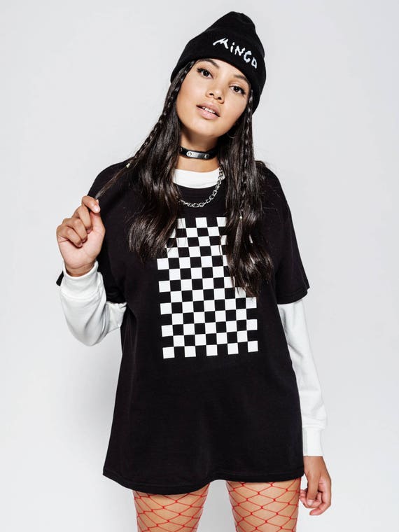 checkerboard t shirt womens