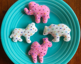 DIY Circus Animal Cookie Ornaments, DIY Kit, Wool Felt,  Applique