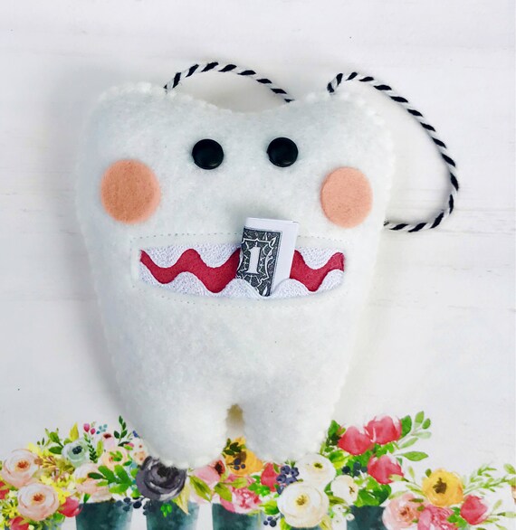 Tooth Fairy Pillow Wool Felt Handmade Plush Hanging Tooth Fairy Pillow With