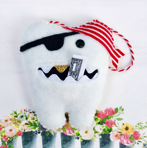 Pirate Tooth Fairy Pillow Wool Felt Boy Gift Handmade Etsy