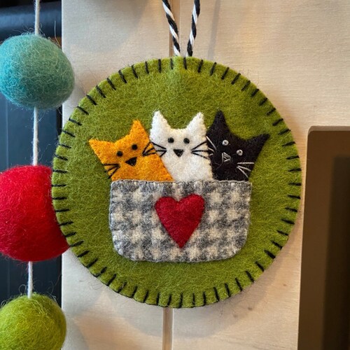 Cat Ornament Wool Felt Kitty Kitten Wool Felt Etsy