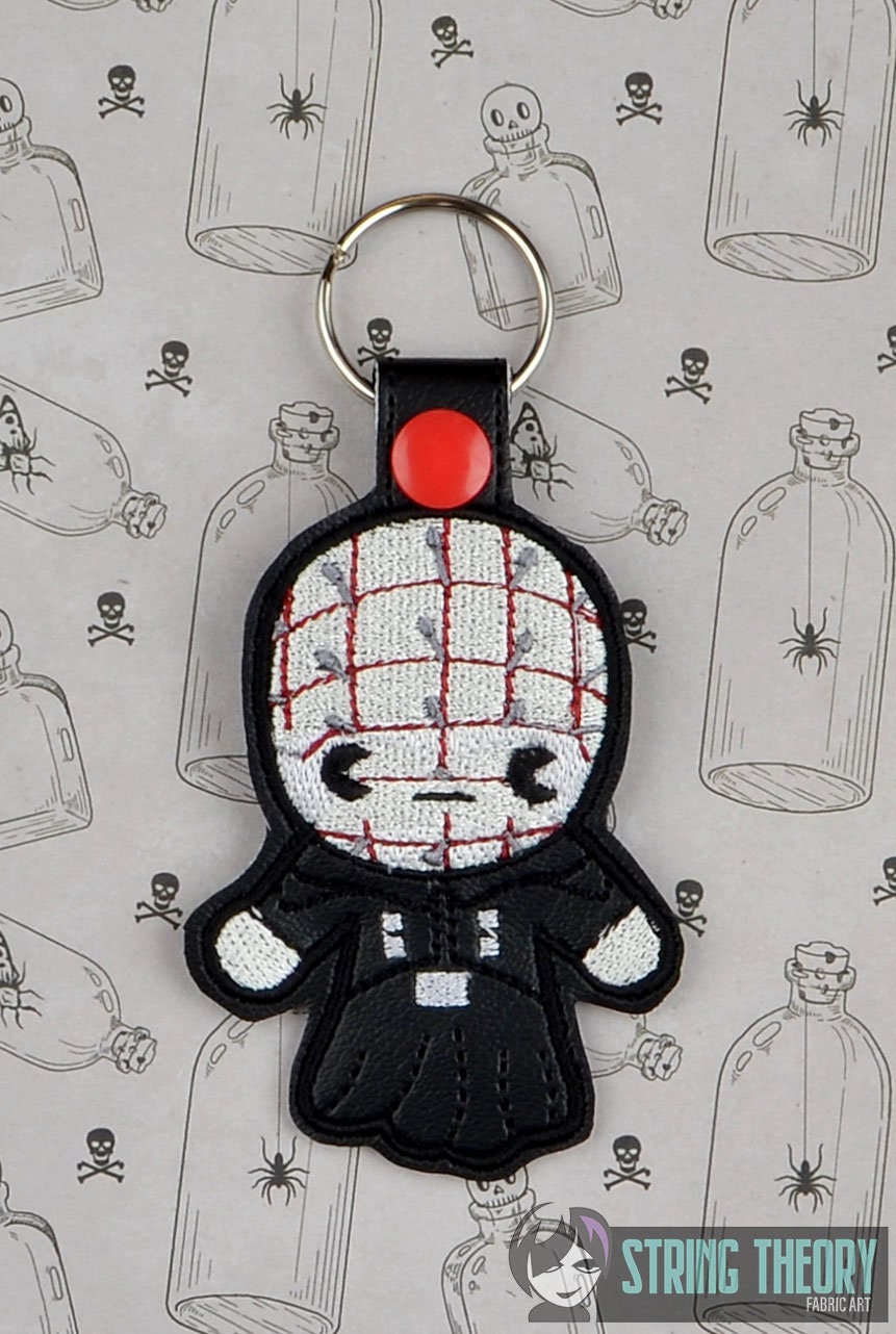 Chibi Pinhead Hellraiser snap tab key fob ITH 4x4 machine Etsy