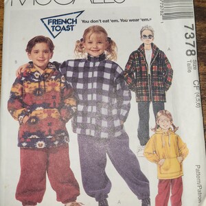 Vintage 1994 McCall&#39;s Children&#39;s Jacket & Pants Pattern 7378 Uncut