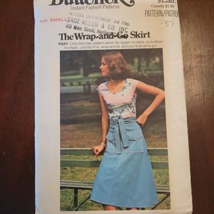 Vintage 1970s Butterick Skirt Pattern 4617