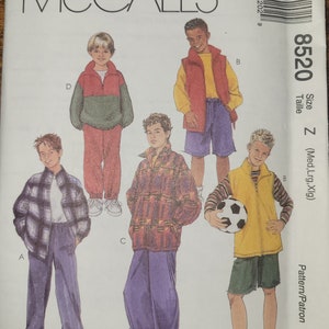 Vintage 1996 McCall&#39;s Boys&#39; Jacket, Vest & Pants Pattern 8520 Uncut