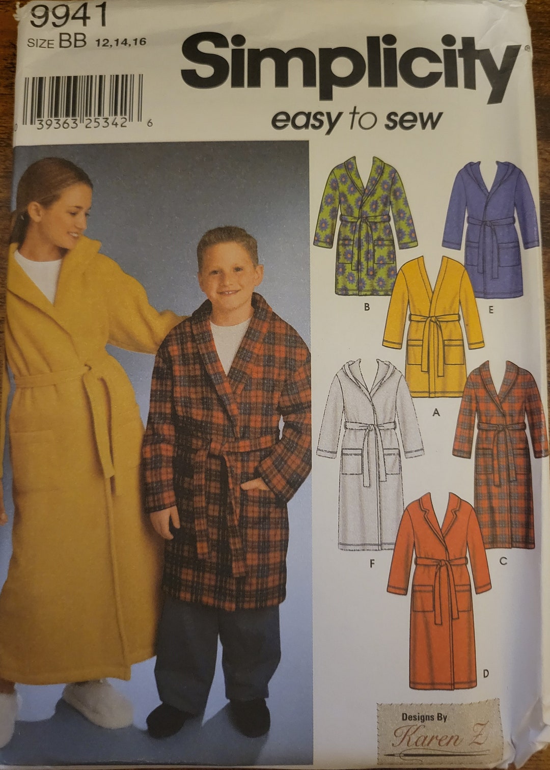 Simplicity Robe Pattern Vintage 2001 Simplicity Children's Robe Pattern 9941 - Etsy