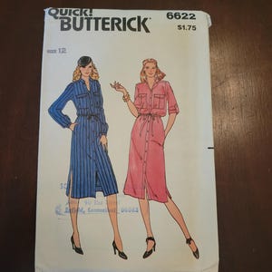 Vintage 1980s Butterick Dress Pattern 6622